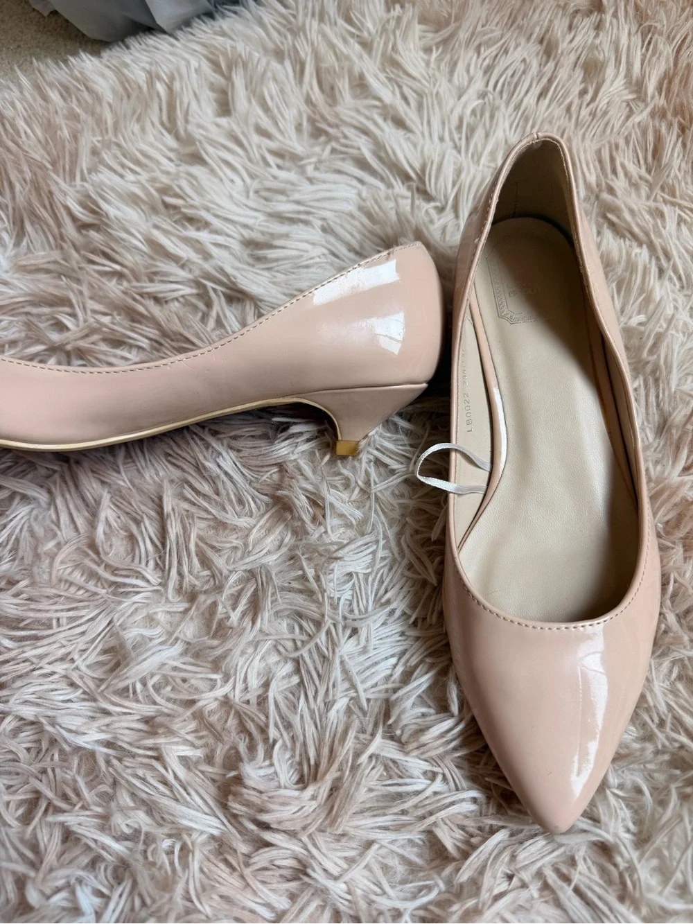Nude Patent Pointed-Toe Women’s Flats